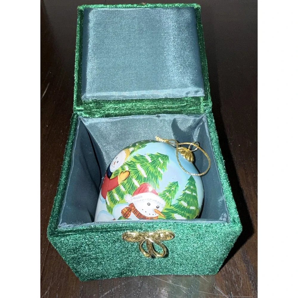 Pier 1 Imports Li Bien Vintage 2004 Hand-painted Teardrop Christmas Ornaments